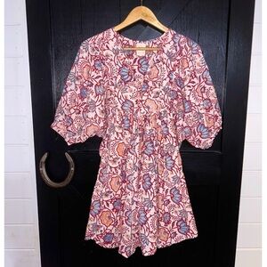 Sole by Mare Sole Amore Beautiful 100% Cotton Boho Puff Sleeve Lined Dress Sz M